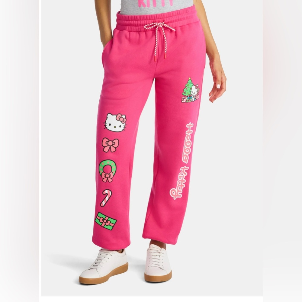 Hello Kitty Sanrio Pink Jogger Sweatpants XXL Kawaii Lounge Pants NWT